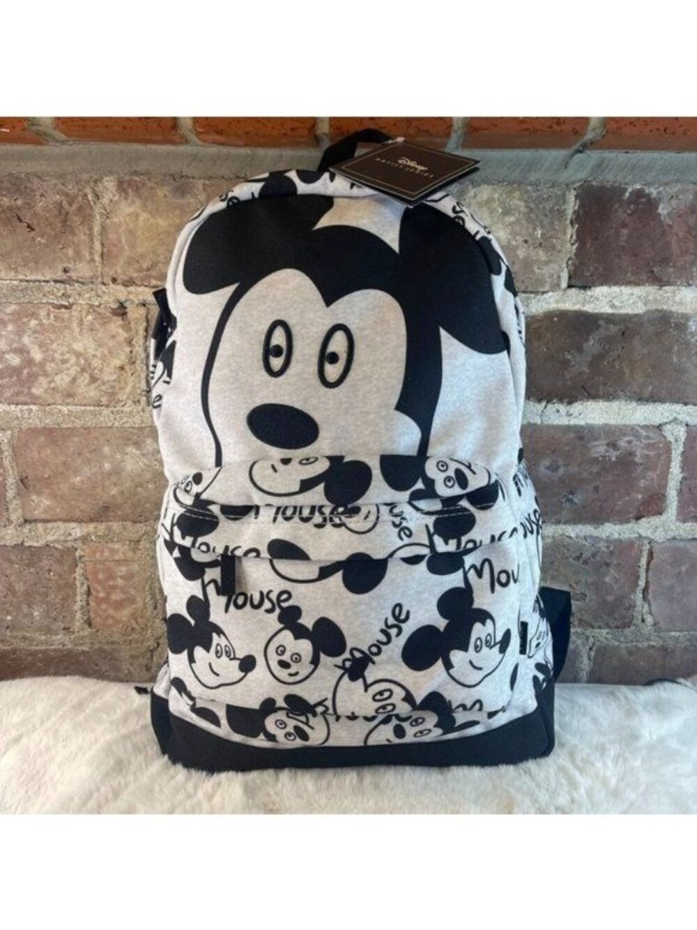 NWT Disney Artist Series Mickey Mouse Backpack Retro Black & White